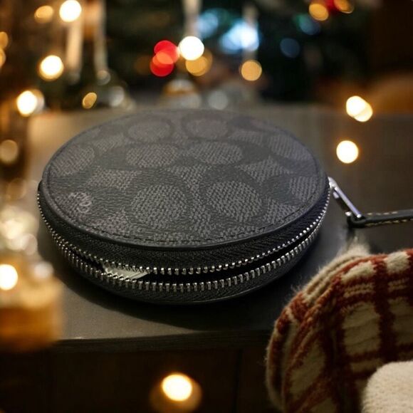 NWT Coach CX348 Signature Canvas Coin Case With Halloween Cat - Picture 4 of 6